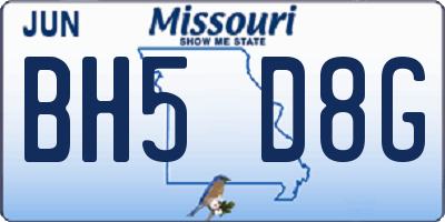 MO license plate BH5D8G