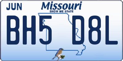 MO license plate BH5D8L