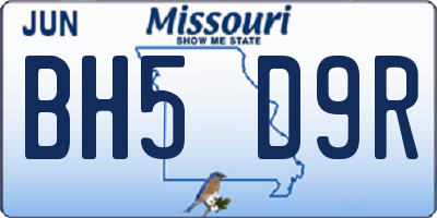 MO license plate BH5D9R