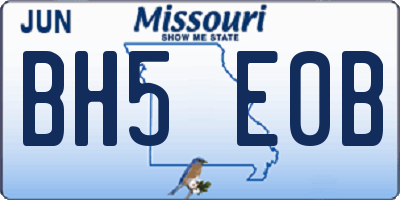 MO license plate BH5E0B