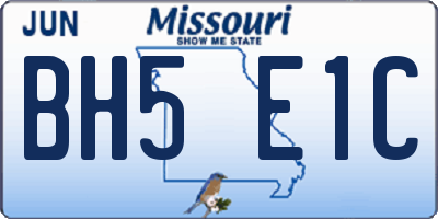 MO license plate BH5E1C