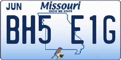 MO license plate BH5E1G