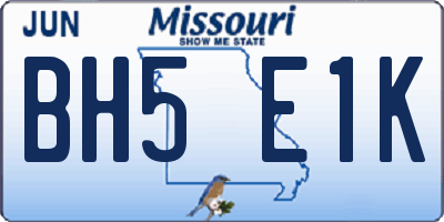 MO license plate BH5E1K
