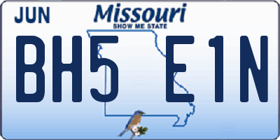 MO license plate BH5E1N