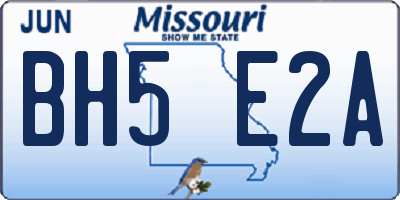 MO license plate BH5E2A