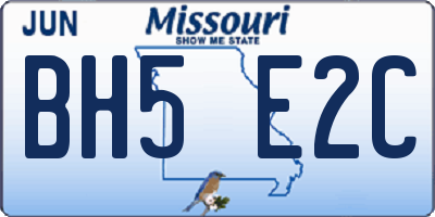 MO license plate BH5E2C