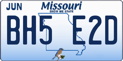 MO license plate BH5E2D