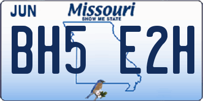 MO license plate BH5E2H