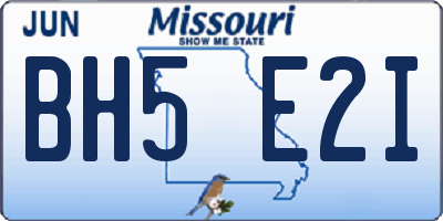 MO license plate BH5E2I