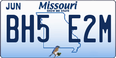 MO license plate BH5E2M