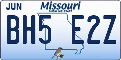 MO license plate BH5E2Z