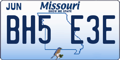 MO license plate BH5E3E