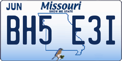 MO license plate BH5E3I