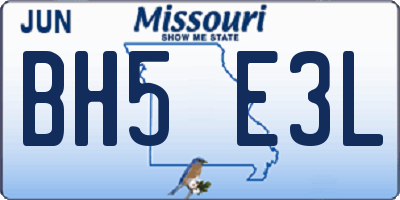 MO license plate BH5E3L