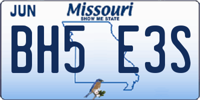 MO license plate BH5E3S