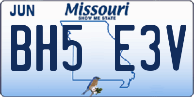 MO license plate BH5E3V