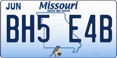 MO license plate BH5E4B