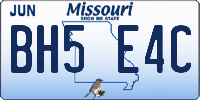 MO license plate BH5E4C