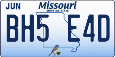 MO license plate BH5E4D