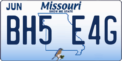 MO license plate BH5E4G