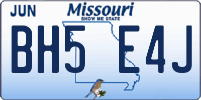 MO license plate BH5E4J
