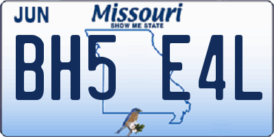 MO license plate BH5E4L