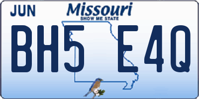 MO license plate BH5E4Q