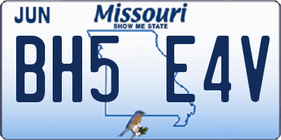 MO license plate BH5E4V