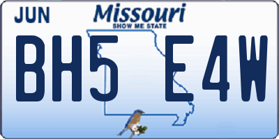 MO license plate BH5E4W