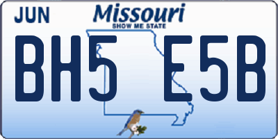 MO license plate BH5E5B