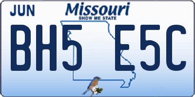 MO license plate BH5E5C