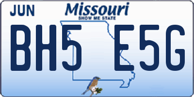 MO license plate BH5E5G