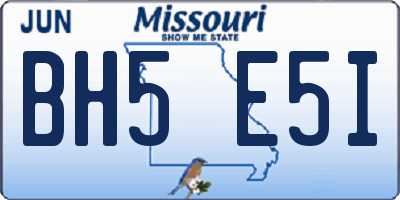 MO license plate BH5E5I