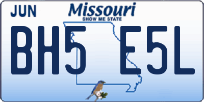 MO license plate BH5E5L