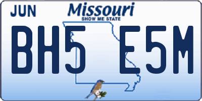 MO license plate BH5E5M