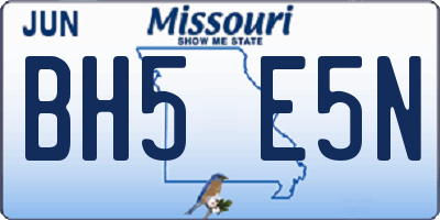 MO license plate BH5E5N