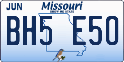 MO license plate BH5E5O