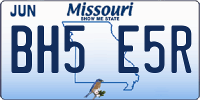 MO license plate BH5E5R