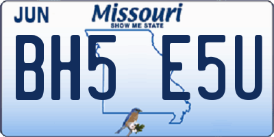 MO license plate BH5E5U