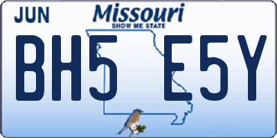 MO license plate BH5E5Y