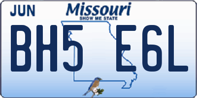MO license plate BH5E6L