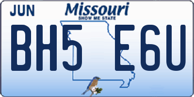 MO license plate BH5E6U