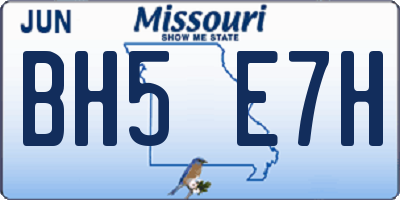 MO license plate BH5E7H