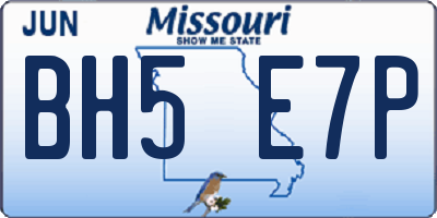 MO license plate BH5E7P