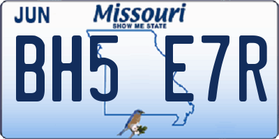MO license plate BH5E7R