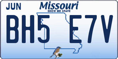 MO license plate BH5E7V