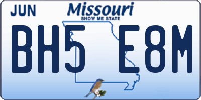MO license plate BH5E8M