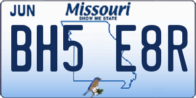 MO license plate BH5E8R