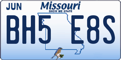 MO license plate BH5E8S