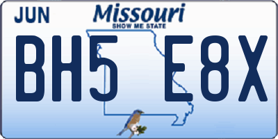 MO license plate BH5E8X